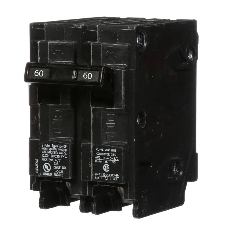 Siemens Q260 | 60 A 2-Pole Type QP/MP Molded Case Circuit Breaker