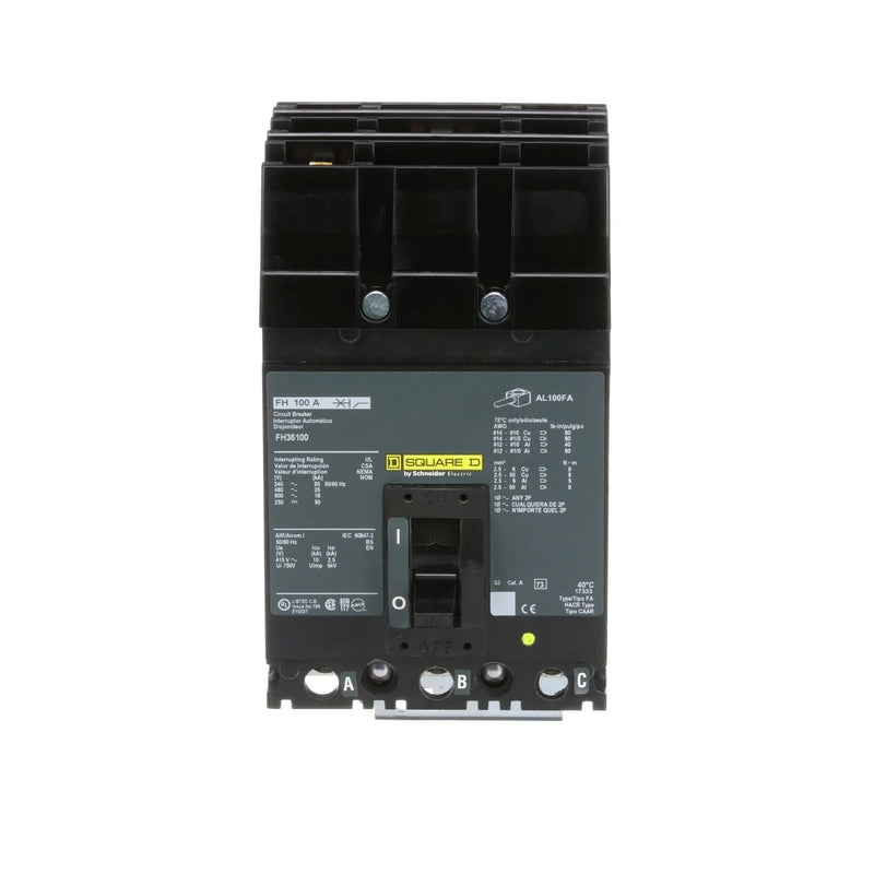 Schneider Electric FH36100 | 100A 3-Pole I-Line Molded Case Circuit Breaker