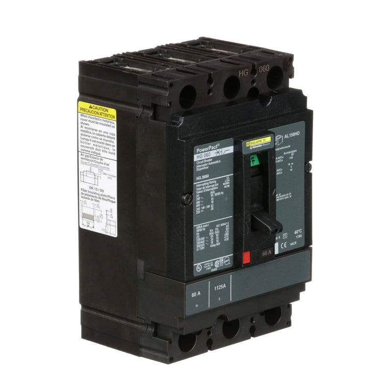 Schneider Electric HGL36060 | 60A 3-Pole PowerPacT H-Frame Circuit Breaker