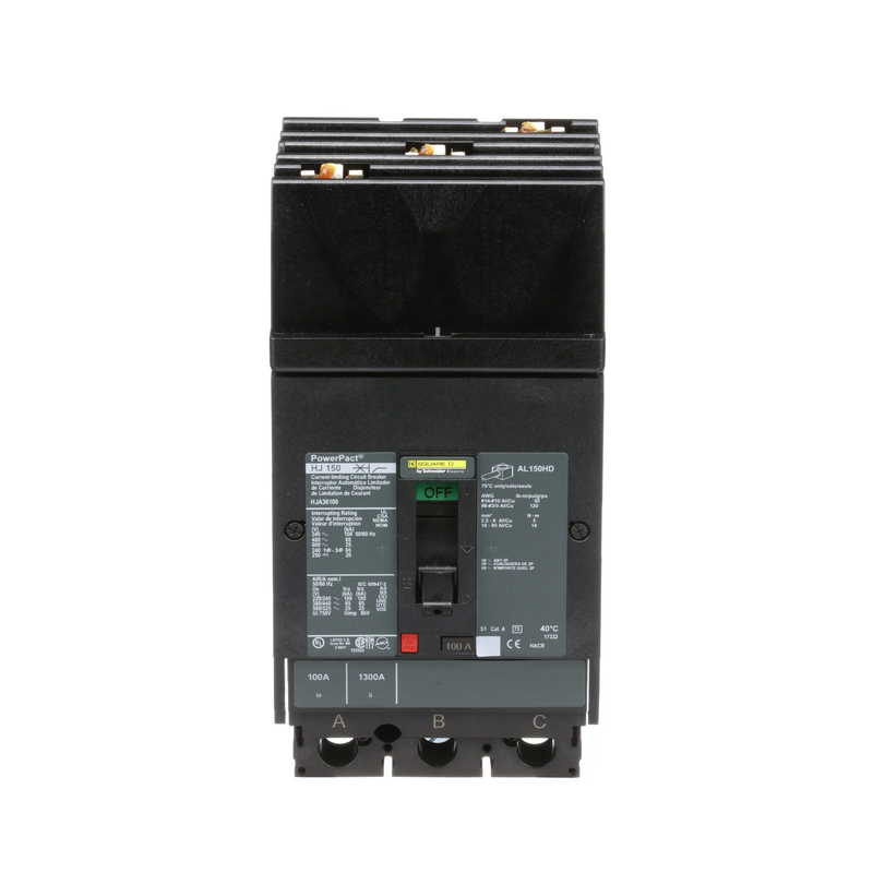 Square D HJA36100 | 100A 3-Pole PowerPacT H-Frame Thermal Magnetic Circuit Breaker