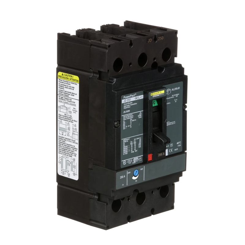 Square D JDL36200 | 200A 3-Pole PowerPacT J-Frame Thermal Magnetic Circuit Breaker