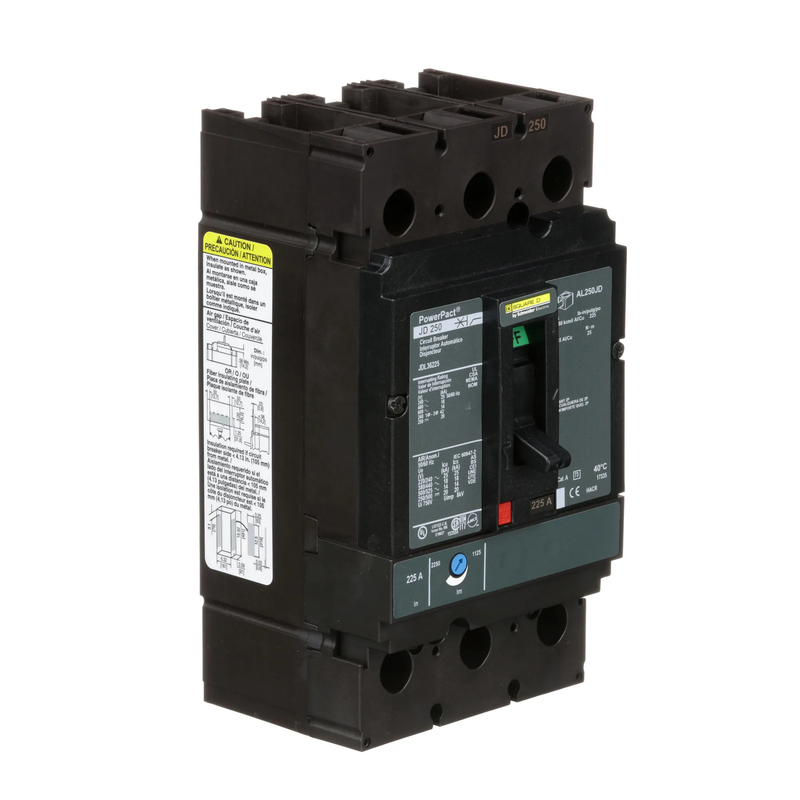 Schneider Electric JDL36225 | 225A 3-Pole PowerPact J-Frame Thermal Magnetic Circuit Breaker