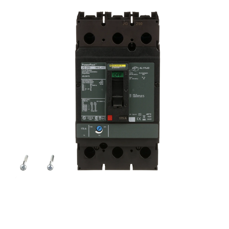 Schneider Electric JGL36175 | 175A 600V 3-Pole PowerPacT J Circuit Breaker