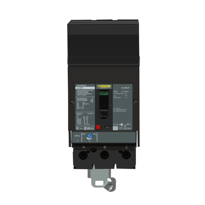 Schneider Electric JDA36200 | 200A 600V 3-Pole PowerPacT J I-Line Circuit Breaker