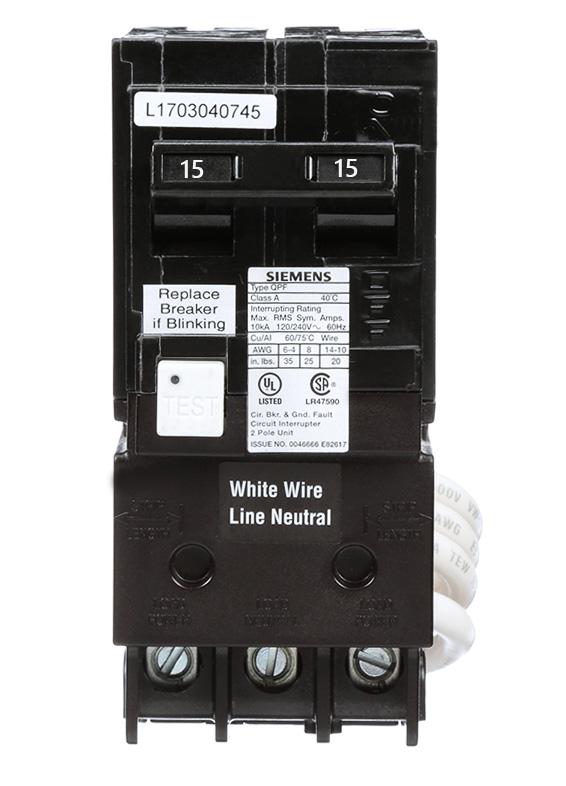 Siemens QF215A | 15A 2-Pole Type QPF2 GFCI Circuit Breaker