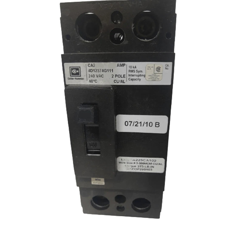 Eaton CA2200 | 200A 2-Pole AB DE-ION Type CA Molded Case Circuit Breaker