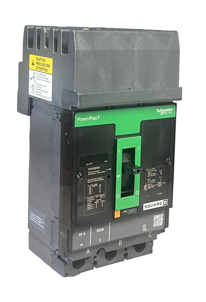 Schneider Electric HDA36050 | 50 Amp 3-Pole PowerPacT H-Frame Circuit Breaker