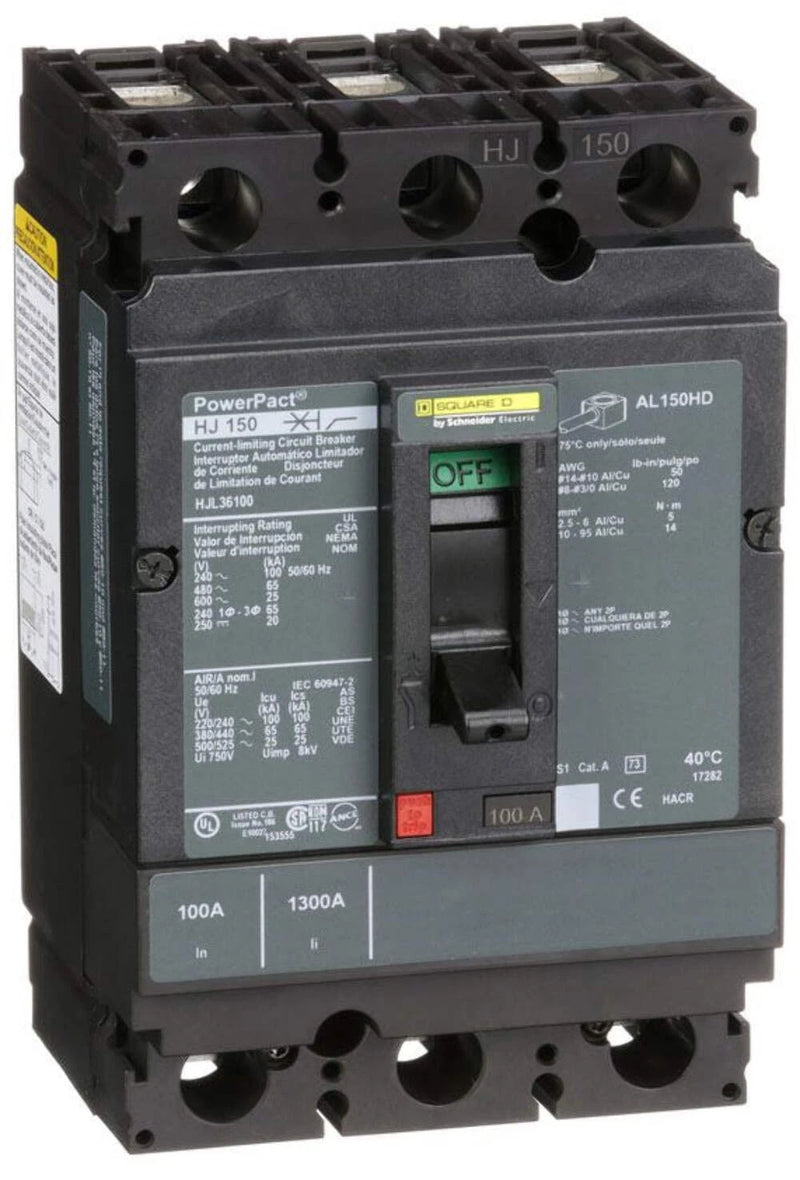 Schneider Electric HJL36100 | PowerPact H-Frame 100A Molded Case Circuit Breaker