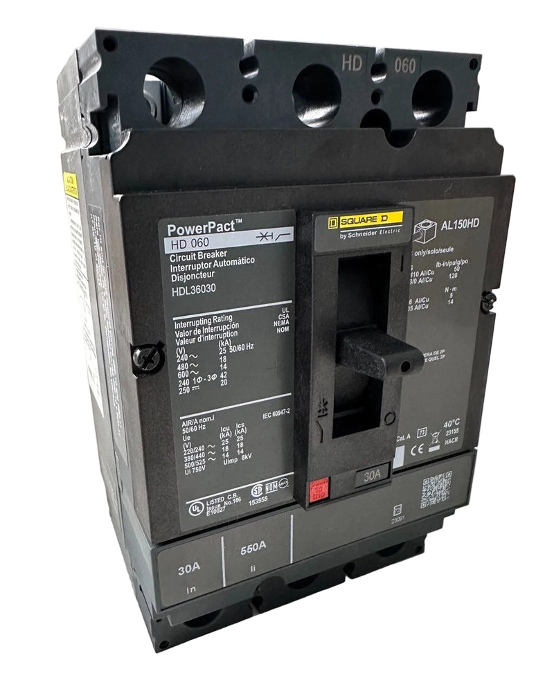 Schneider Electric HDL36030 | PowerPact H-Frame 30A Molded Case Circuit Breaker