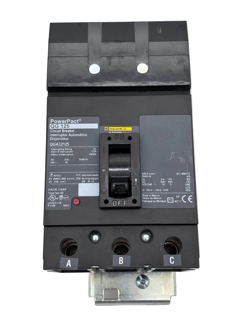 Schneider Electric QGA32125 | I-Line Q-Frame 125A Molded Case Circuit Breaker