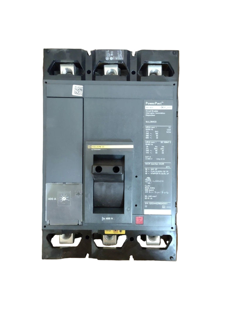 Schneider Electric MJL36400 | 400A 3-Pole PowerPact MJL Molded Case Circuit Breake