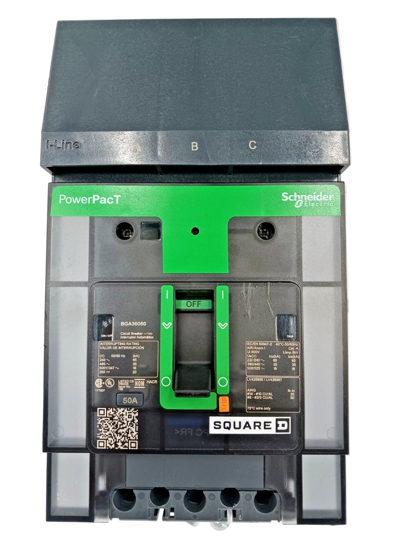 Schneider Electric BGA36050 | PowerPact B-Frame 50A Molded Case Circuit Breaker