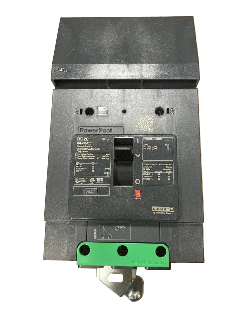Schneider Electric BGA36020 | 20A 3-Pole PowerPacT B-Frame Circuit Breaker