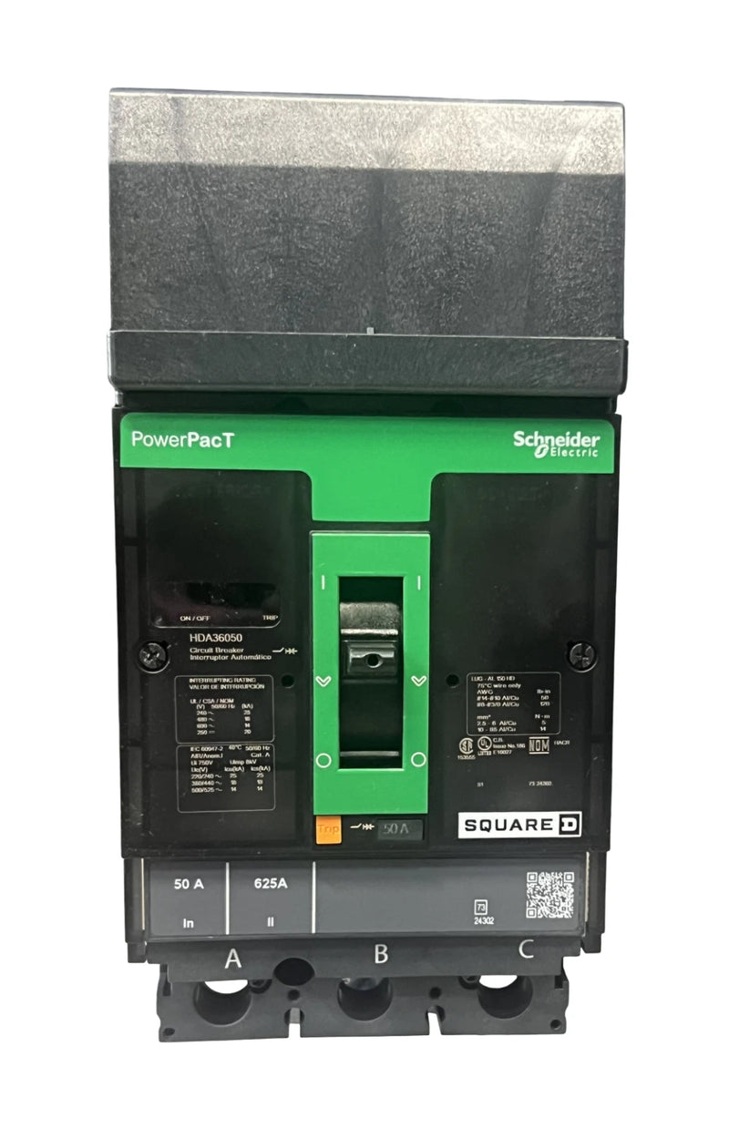 Schneider Electric HDA36050 | 50 Amp 3-Pole PowerPacT H-Frame Circuit Breaker